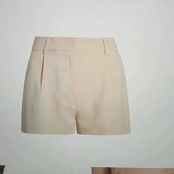 Elie Tahari Pants - ELIE TAHARI LINEN HIGH WAISTED PLEATED SHORTS BEIGE SIZE 10